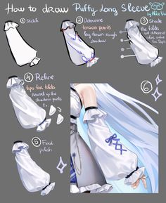 how to draw puffy - long sleeved dress with anime style clothing and accessories