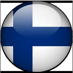 the flag of finland in a round glossy button