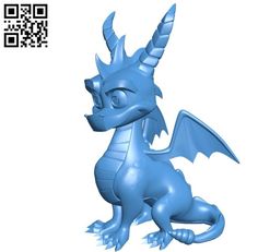 a 3d image of a blue dragon sitting on the ground with qr code in the background