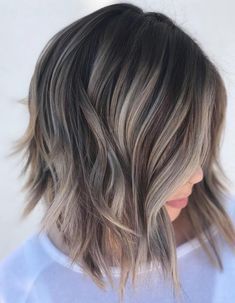 Grey Brown Hair, Blond Highlights, Brown Bob, Blond Ombre, Ash Blonde Highlights, Ash Brown Hair, Ash Blonde Balayage, Blonde Hairstyles, Dark Hair With Highlights