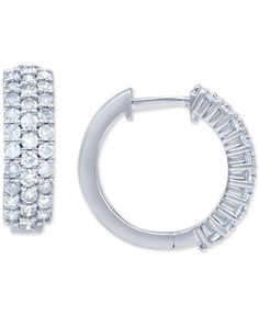 Subtle, sophisticated and totally you. Live the glam life in these diamond pave small huggie hoop earrings. 1 Carat Diamond Earrings, Diamond Hoop Earrings Small, Diamond Bracelet Design, White Gold Diamond Earrings, Small Hoop Earrings, Diamond Solitaire Necklace, Solitaire Necklaces, Royal Jewelry, Diamond Hoop Earrings