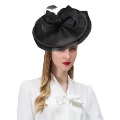 Black Rose Elegant Cocktail Party Hats Wedding Bow Church Kentucky Derby Fedora Bride Fascinator Pillbox Hat For Women Ladies Age Group:Adults Gender:Female Material:Horsetail Yarn Style:Dobby Pattern:Plain Dyed Size:31*27*23CM Bride Fascinator, Dobby Pattern, Elegant Cocktail Party, Church Lady Hats, Derby Fascinator, Sinamay Hats, Kentucky Derby Hat, Pillbox Hat, Wedding Bows