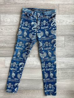 Authentic Jean Paul Gaultier Vintage 90's Tattoo Denim Jeans. Waist: 27 inches Fit: Slight stretch but true to size for the most part. Message me with any questions. Fitted 90s Style Blue Bottoms, 90s Fitted Jeans With Five Pockets, Fitted 90s Style Jeans With Five Pockets, 90s Fitted Denim Blue Jeans, 90s Style Fitted Denim Blue Jeans, Fitted 90s Denim Blue Jeans, Jean Paul Gaultier 90s, 90s Tattoos, Jean Paul Gaultier Vintage