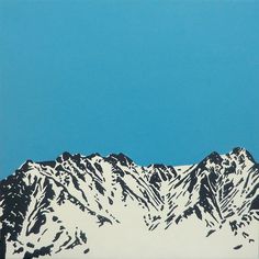 Painting of mountains. Graphic Nature Design, Digital Art Mountains, Chugach Mountains, Acrylic Aesthetic, Minimal Mountain, Illustration Mountain, Mountain Landscape Art, Mountain Poster, Alaska Art