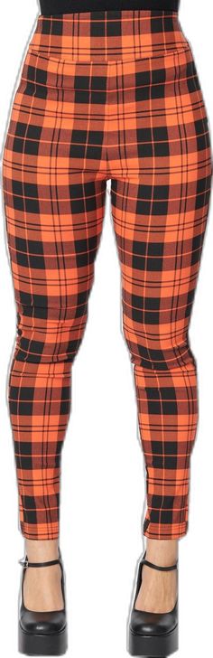 Mod Look, Orange Plaid, Skirt Belt, Vintage Orange, Plus Size Leggings, Black Plaid, Body Size, Plaid Pattern, Unique Vintage