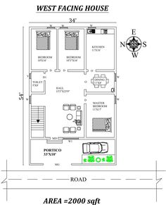 the west facing house floor plan