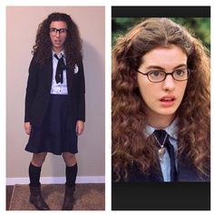 two pictures one with glasses and the other with curly hair, both wearing school uniforms