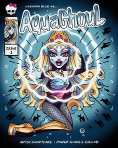 an image of a cartoon character on the cover of magazine aquagholll, featuring a mermaid