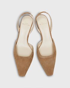 We love a kitten heel around here — and the mod, almost sculptural heel and slightly squared-off toe on these take the cool factor up a notch. They're made in Italy in rich calf suede. Mom Shoes, Ann Mashburn, The Mod, Clothing Catalog, Buckle Shoes, Sweater Gift, Scarf Jewelry, Boots And Sneakers, Sneaker Heels