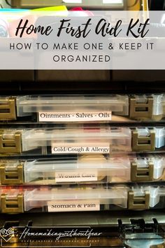 Diy Medical Kit, Home First Aid Kit, Apothecary Ideas, Diy First Aid Kit, Counter Organization, Simple Farmhouse, Disaster Response, Cold Cough