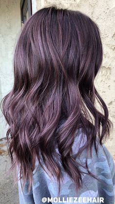 Chocolate Lavender Deliciousness @molliezeehair Lavender Hair Colors, Brown Hair Shades, Hair Color Chocolate, Chocolate Hair, Purple Highlights, Lilac Hair, Lavender Hair, Pinterest Hair, Hair Color Balayage