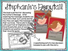 a poster with the words stephanie's ponytailatil on it and two pictures