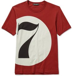 Dolce & Gabbana - Billiard-Print Cotton-Jersey T-Shirt | MR PORTER Designer T Shirts, Shirts For Men Designer, Logo Number, Tshirt Design Men, Designer Menswear, Fashion For Men, Designer Shirts, Mens Designer Fashion, Women's Wardrobe