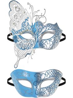 PRICES MAY VARY. Fitting Size: the size of butterfly masquerade mask is about 23.5 x 18.5 x 8 cm/ 9.25 x 7.28 x 3.15 inches, the size of male mask is approx. 19 x 9.5 x 8.5 cm/7.48 x3.74 x 3.35 inches, the masks are with adjustment straps, you can adjust it according to your head size to make it fixed and stable Couples Pair: the package comes with 2 pieces of Venetian masquerade masks in blue and silver, butterfly with diamonds for women, glitter print for men, mysterious and ancient style, sui Mardi Gras Party Costume, Butterfly Masquerade Mask, Elegant Masquerade Mask, Butterfly Masquerade, Couples Masquerade Masks, Mardi Gras Wedding, Mask For Halloween, Venetian Masquerade Masks, 2 Pretty