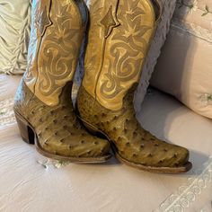 Mid Boot Real Ostrich Womens Genuine Ostrich Boots, Toni Lama Boots, Brown Southwestern Snip Toe Boots, Western Mid-calf Boots With Snip Toe For Rodeo, Ostrich Skin Boots, Tony Lama Boots, Tony Lama, Mid Boots, Shoes Heels Boots