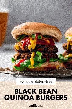 black bean quinoa burgers with vegan and gluten - free