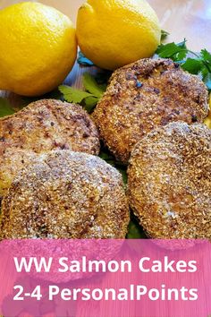 WW Salmon Cakes with Title Air Fryer Salmon Cakes, Weight Watchers Salmon, Hmr Recipes, Canned Salmon Patties, Salmon Patty, Air Fryer Salmon, Can Salmon