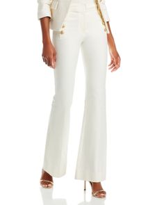 Derek Lam 10 Crosby Robertson Flare Hem Pants Luxury White Straight Leg Bottoms, White Luxury Pants, Luxury Fitted White Pants, Luxury White Wide-leg Bottoms, Luxury White Wide Leg Bottoms, Luxury Fitted White Bottoms, Luxury White Workwear Pants, Luxury White Pants For Workwear, Luxury White Pants For Spring