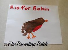 a child's drawing of a bird on a piece of paper that says, rise for robin