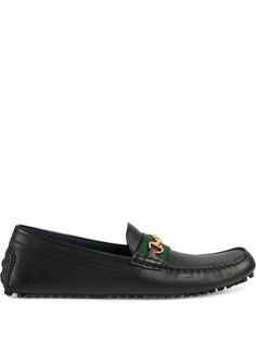 Gucci Web Detail Loafers - Farfetch Designer Black Moccasins With Rubber Sole, Gucci Modern Black Loafers, Gucci Loafers In Calf Leather, Gucci Calf Leather Loafers With Branded Insole, Gucci Leather Slip-on Loafers, Gucci Leather Slip-on Shoes With Leather Lining, Gucci Leather Slip-on Shoes, Gucci Leather Shoes With Rubber Sole, Gucci Calf Leather Loafers