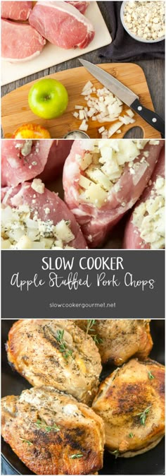 slow cooker apples stuffed pork chops