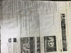 an old newspaper with some pictures on it