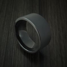 Black Zirconium Ring Traditional Style Band Made to Any Sizing and Finish Modern Matte Black Jewelry For Gifts, Modern Matte Black Jewelry As Gift, Modern Matte Black Jewelry As A Gift, Classic Titanium Ring With Polished Finish, Classic Titanium Jewelry For Formal Occasions, Classic Formal Titanium Jewelry, Black Titanium Round Jewelry, Minimalist Titanium Jewelry For Formal Occasions, Modern Matte Black Jewelry For Formal Occasions