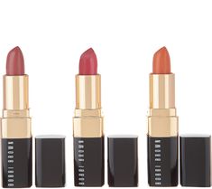 Leave lips looking polished with creamy, comfortable, full-coverage color in a semi-matte finish with this trio of the iconic Bobbi Brown Lip Colors.\n\nHow do I use it: Apply directly from the tube onto bare lips. Use Lip Brush (not included) for more precise application, or blot with a tissue for a soft, diffused look.\n\nFrom Bobbi Brown.\n\nIncludes: Nails Brown Design, Bobbi Brown Lip, The Vintage Cosmetic Company, 2019 Nails, Beauty Blender Sponge, Nails Brown, Lipstick Eyeshadow, Beauty And Cosmetics, Bare Lip