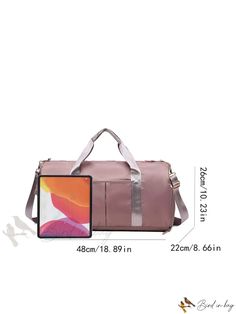 Bird in Bag - Tone Double-Handle Travel Bag Portable Travel Bags With Double Handle, Portable Handheld Satchel For Travel, Portable Handheld Travel Satchel, Functional Bags For Weekend Trips, Travel Pouch Bag With Adjustable Handle, Pink Pattern, Bird In Bag, Handle Bag, Dusty Pink