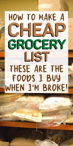 a grocery list hanging on a shelf in a store