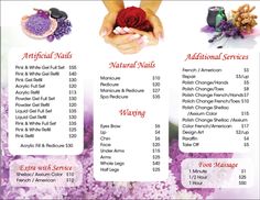 Hair Nail Spa Printing Menu Nail, French Toes, Artificial Nails, Manicure And Pedicure, Natural Nails, Pink Nails, Eyebrows