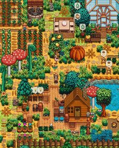 an image of a farm with lots of plants and animals