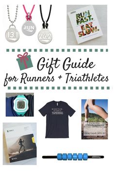 the gift guide for runners and triathletes is featured in this postcard