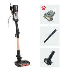 the vacuum is being used to clean the floor with it's cordless attachment