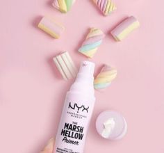 It's the marshmallow effect! This 10-in-1 multitasking primer is infused with smoothing marshmallow root extract. With a soft whipped texture, it dries down totally transparent to work on all skin tones. Key Ingredients: It's vegan skin-smoothing primer is infused with soothing marshmallow root extract. And the cruelty-free formula is water-based, making it a safe bet for all skin types. 10-in-1 Benefits: Smooths lines Blurs lines Minimizes texture Hydrates Provides a soft-focus finish Extends m Marshmallow Primer, Affordable Makeup Products, Matte Primer, Marshmallow Root, Blurred Lines, Affordable Makeup, Makeup Primer, Soften Skin, Nyx Professional Makeup