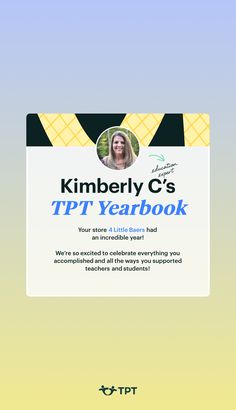 the cover of kimberly c's tpt yearbook