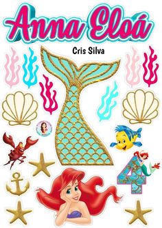 the little mermaid sticker sheet is shown