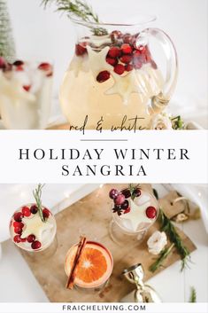 holiday winter sangria with oranges and cranberries