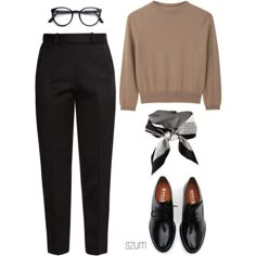 Minus the scarf for me. Add a watch Minimalisticky Chic, Look Retro, Wardrobe Inspiration, Fashion Business, Office Style