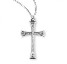 Introducing our exquisite Detailed Cross-a timeless symbol of faith and craftsmanship. Meticulously crafted from solid 0.925 sterling silver, this cross is a testament to the artistry of New England Silversmiths. Each piece is carefully hand-polished and engraved, ensuring a level of detail that reflects both precision and devotion. The cross comes elegantly presented on a 20" genuine rhodium-plated curb chain, providing a touch of sophistication to this sacred accessory. Rhodium plating not only enhances the luster of the silver but also ensures long-lasting durability and resistance to tarnish, allowing you to cherish this symbol of faith for years to come. Detailed Necklace Cross 925 Sterling Silver 1.3 Inch x 0.7 Inch Charm Pendant Detailed Necklace Cross 925 Sterling Silver 1.3 Inch x White Gold Polished Cross Necklace, Classic Sterling Silver Engraved Cross Necklace, Classic Polished Crucifix Cross Necklace, Classic Engraved Sterling Silver Cross Necklace, Classic Engraved Crucifix Jewelry, Sterling Silver Cross Jewelry In White Gold, White Gold Sterling Silver Cross Jewelry, Classic Sterling Silver Cross Charm, Classic Crucifix Jewelry With Polished Finish