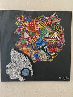 the painting is made up of many different items