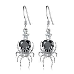 PRICES MAY VARY. Design Inspiration: Landmarks associated with Halloween, such as haunted houses, cemeteries, and creepy caves, are full of spiders and cobwebs. So spiders have become an important symbol of Halloween. This spider earring can be used as an accessory for the upcoming Halloween, but the style can also be worn as an everyday accessory. Qualitative Materials: The spider goth earrings for women are made of 925 sterling silver. Nickel-free, lead-free, cadmium-free and does not contain Gothic Dangle Halloween Jewelry, Gothic Dangle Jewelry For Halloween, Gothic Sterling Silver Jewelry For Halloween, Sterling Silver Jewelry For Halloween Party, Spooky Silver Pierced Earrings, Gothic Nickel-free Halloween Earrings, Gothic Nickel Free Earrings For Halloween, Gothic Nickel-free Earrings For Halloween, Spooky Silver Nickel-free Earrings