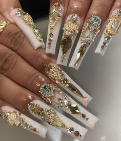 Nails Art Easy, Nails Art Simple, Nail Art 2022, Nail Art 2023, Quince Nails, Girly Nails, Quinceanera Nails, Art Hacks, Long Acrylic Nail Designs