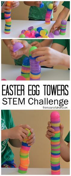 Tower Stem Challenge, Easter Crafts Preschool, Stem Challenge, Easter Games, Plastic Easter Eggs