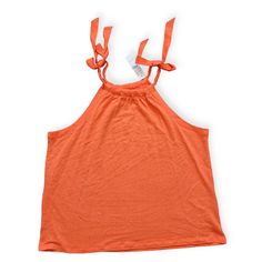 New With Tags. J. Crew Bow-Tie Linen Tee Orange Halter Sleeveless Tank Top Women Sz Xs Halter Tank Top 100% Linen Sleeveless We Crafted This Easy Tank In Lightweight... Breathable Linen For All Your Summer Adventures. More To Love About It: This Top Features A Ruched Neckline And Ties At The Shoulders For An Extra-Sweet Touch. 100% Linen. Machine Wash Flat Lay Approximate Measurements (Inches): Size: Xs Pit To Pit: 21 Length:21 All Items Are Stored In Individualized Storage Bags In A Clean, Smok Cotton Halter Neck Tank Top, Sleeveless Tie Back Tank Top For Summer, Trendy Tank Strap Tops For Vacation, Summer Tops With Tank Straps For Day Out, Trendy Tank Top For Vacation, Casual Halter Top With Tank Straps For Summer, Halter Neck Vest Top For Day Out, Sleeveless Summer Halter Top With Tie Back, Cotton Vest Top For Vacation