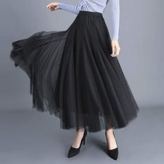 Season:Summer,Spring,Spring  Summer,Spring   Fall; Fabric:Polyester; Dress Length:Maxi; Gender:Women's; Style:Elegant,Vintage; Occasion:Casual Daily,Street,Vacation,Prom; Fit Type:Regular Fit; Pattern:Solid Colored; Design:Tulle,Pleated,Layered; Special Size:EU / US Size; Pants Type:Long Skirt,Tutu,Swing,Skirt  Dress; Fly Type:Elasticity; Front page:FF; Production mode:External procurement; Length:; Waist: Ballerina Skirts, Rok Tile, Pleated Tulle Skirt, Womens Tulle Skirt, Gonna In Tulle, Tulle Skirt Black, Long Skirt Fashion, Elegante Y Chic, High Waisted Maxi Skirt