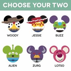 mickey mouse ears with different names for each character in the disney movie, which includes characters from