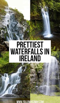 waterfalls in ireland with text overlay reading prettiest waterfalls in irland