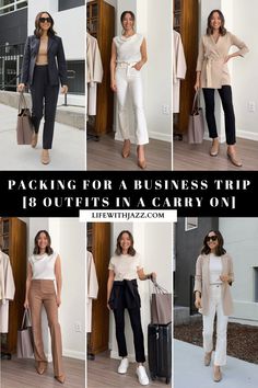 How To Pack for a 5-7 Day Business Trip In A Carry-On ft. M.M. LaFleur [+ Video] - LIFE WITH JAZZ Life With Jazz Capsule, Life With Jazz Outfits, Business Casual Travel Outfits For Women, Business Trip Packing List Woman, Work Trip Packing List, Business Dinner Outfit, Dinner Outfits For Women, Business Trip Packing List