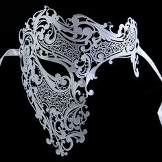 Made for men, can be worn on women as well. This deluxe, venetian-style decor mask features crystals, rhinestones and designs, will surely make you stand out stylishly. All of the masks are hand made and intricately designed offering each a unique flair. White Venetian Masks For Theater, Venetian White Mask For Theater, White Venetian Masks And Prosthetics For Theater, White Venetian Mask For Costume Party, Venetian White Mask For Costume Party, White Venetian Mask, White Venetian Eye Masquerade Mask, Venetian White Eye Masquerade Mask, White Venetian Eye Mask For Masquerade